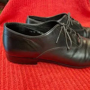 Prada Mens Leather Cap Toe Oxford Upper & Out Soles Lace Up Black Made In Italy PRADA Cap Toe Oxford Dress Shoes - Leather Sole - Black  main image 3